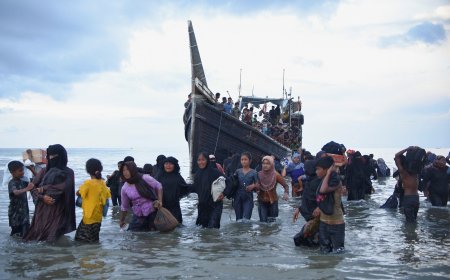 140 Rohingya are stranded off the coast of Indonesia as local authorities refuse to grant them permission to land