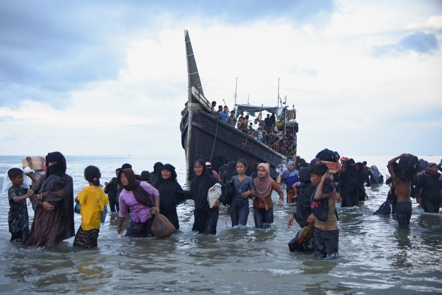 140 Rohingya are stranded off the coast of Indonesia as local authorities refuse to grant them permission to land