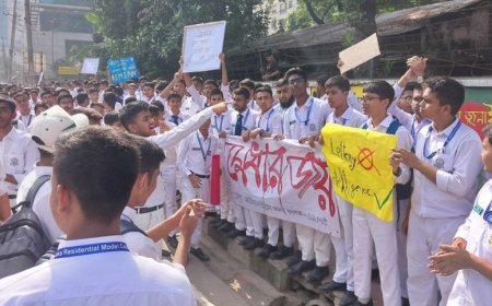 Students block Mirpur Road, calling for merit-based admissions