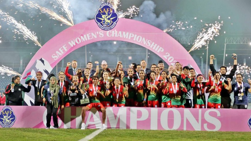 The BFF announces a Tk1.5 crore bonus for the SAFF Champion women's football team