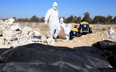 A mass grave near Damascus contains at least 100,000 bodies