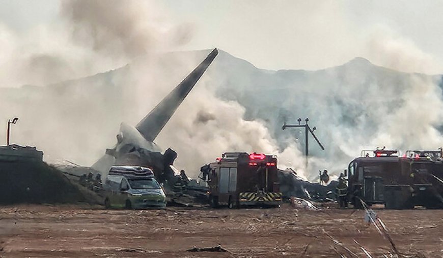 A plane carrying 181 people crashes in South Korea, resulting in 85 fatalities