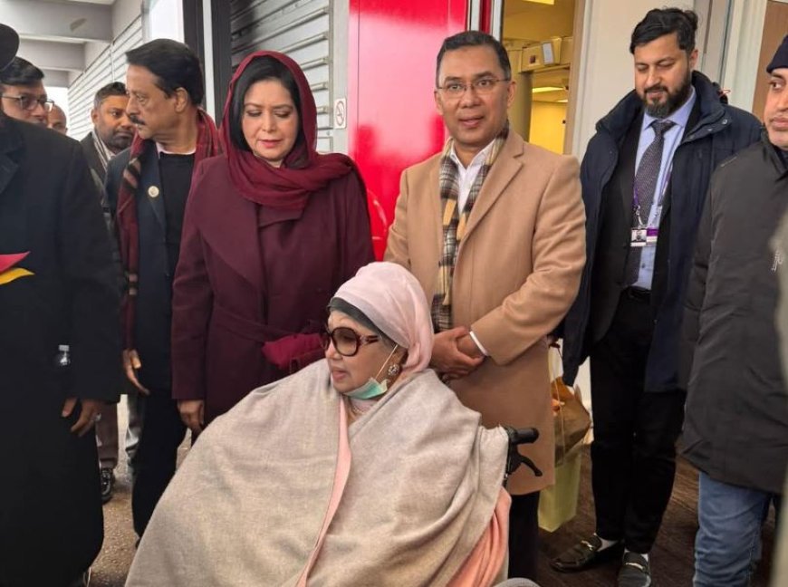 Khaleda visits Tarique’s home after being released from a UK hospital