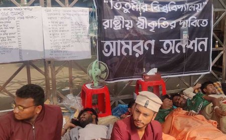 Titumir students enter the fourth day of their hunger strike, demanding independent university status