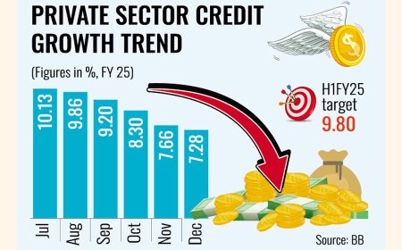 Declining credit flow to the private sector as high interest rates and slow business activity reduce demand for funds