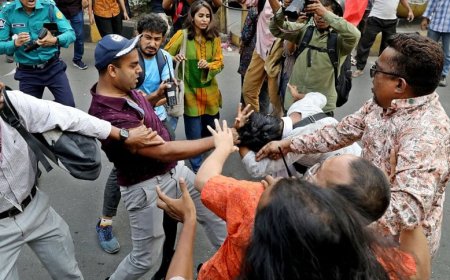 Police confront anti-rape protesters outside Hotel InterContinental