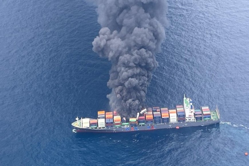 Indian Navy rescues 18 crew members from Singaporean vessel MV Wan Hai 503 after onboard fire