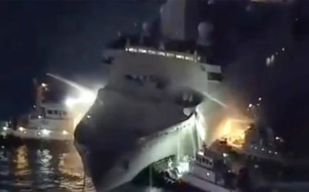 A US Navy vessel burned for 12 hours off the coast of Japan