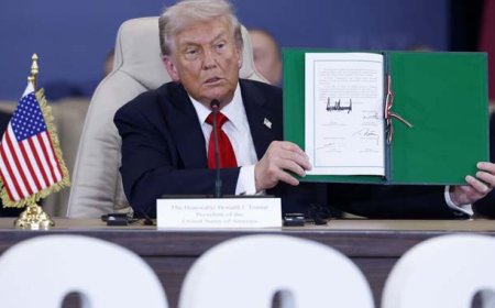 Trump Hails 'Tremendous Day for Middle East' as Leaders Sign Gaza Declaration