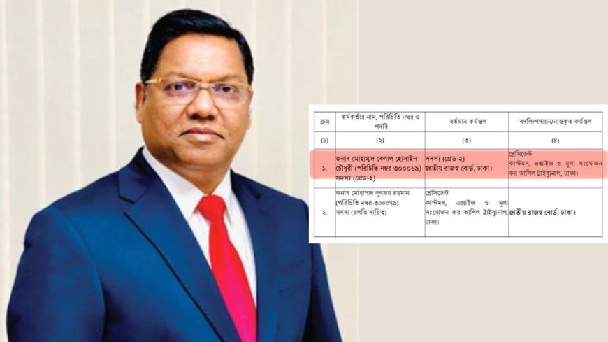 NBR Official Accused of Amassing Illegal Wealth Appointed as Customs Tribunal President