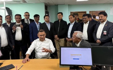 Tarique arrives at the Election Commission’s NID wing for voter registration