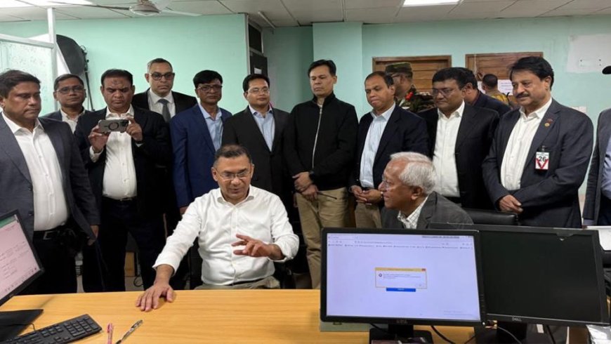 Tarique arrives at the Election Commission’s NID wing for voter registration