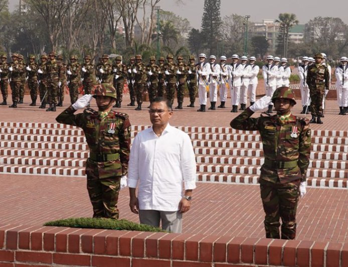 Prime Minister Tarique paid tribute at the National Martyrs’ Memorial
