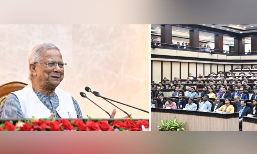 Chief Adviser delivers farewell speech to officials and staff at his office