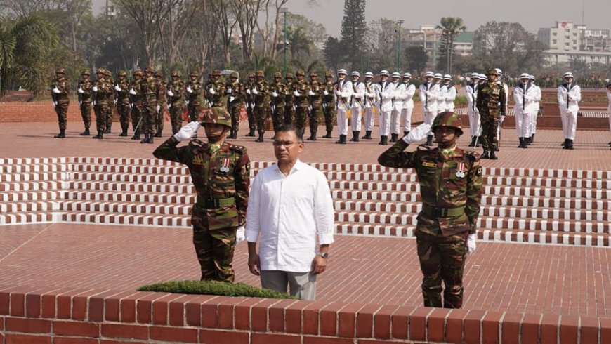 Prime Minister Tarique paid tribute at the National Martyrs’ Memorial