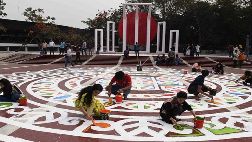 Shaheed Minar prepared with final arrangements for Mother Language Day observance