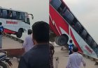 Bus plunges into the Padma River while boarding a ferry; casualties feared