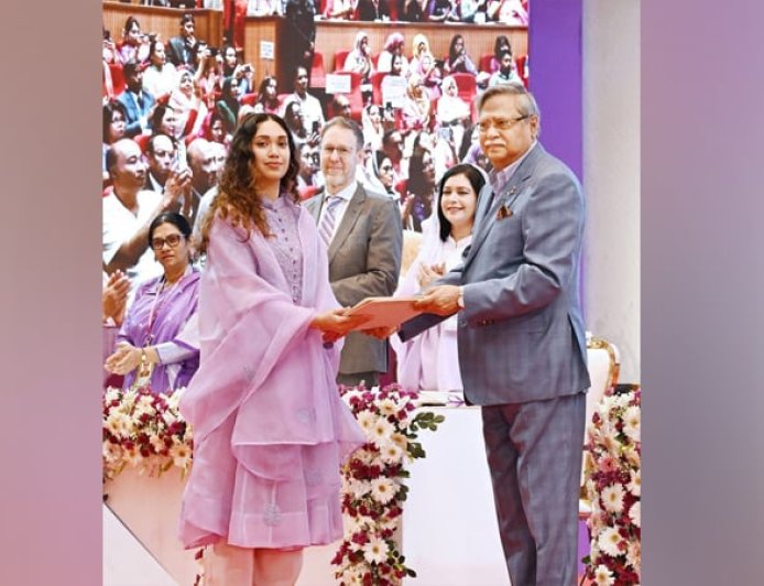 Barrister Zaima Rahman receives Khaleda’s award on International Women’s Day