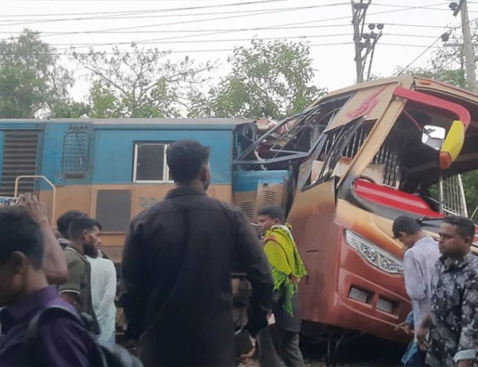 12 killed as train collides with bus at Cumilla crossing