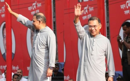 Tarique Rahman attends International Workers' Day rally in Nayapaltan