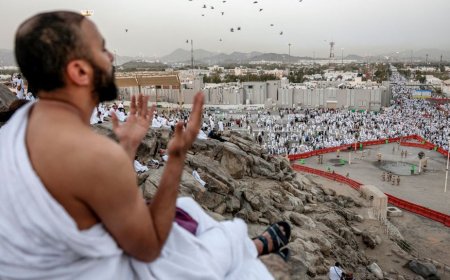 Pilgrims offer prayers on Mount Arafat as Hajj reaches its peak