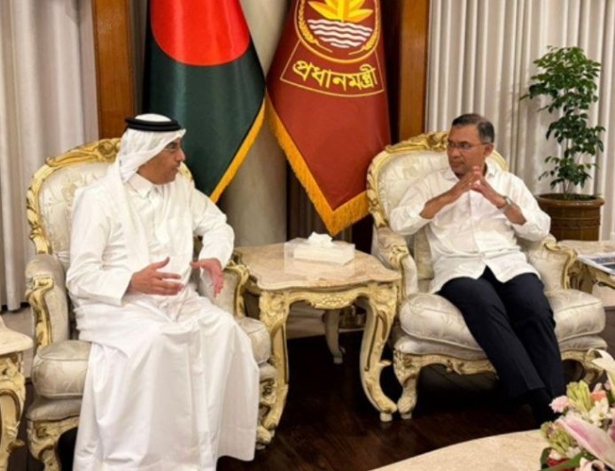 Tarique Rahman receives a courtesy call from Ali bin Samikh Al Marri