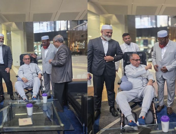 Mirza Abbas receives visit from Jamaat secretary general during treatment in Malaysia