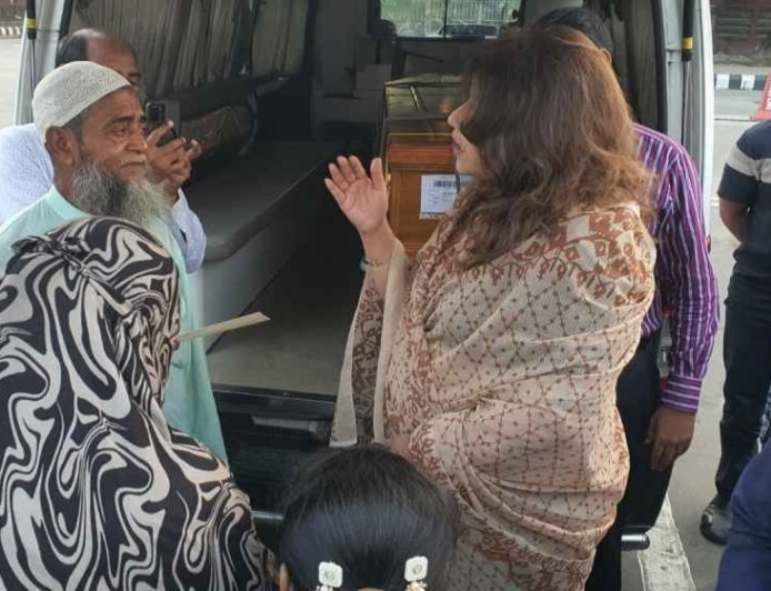 Shama receives the body of migrant worker killed in Iraq missile strike