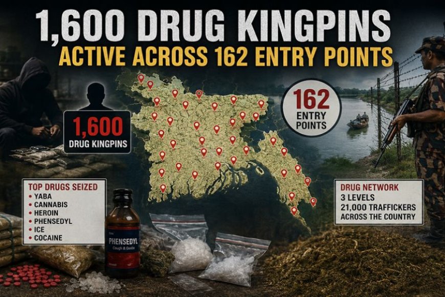 Authorities have identified around 1,600 drug kingpins operating through 162 entry points across the country