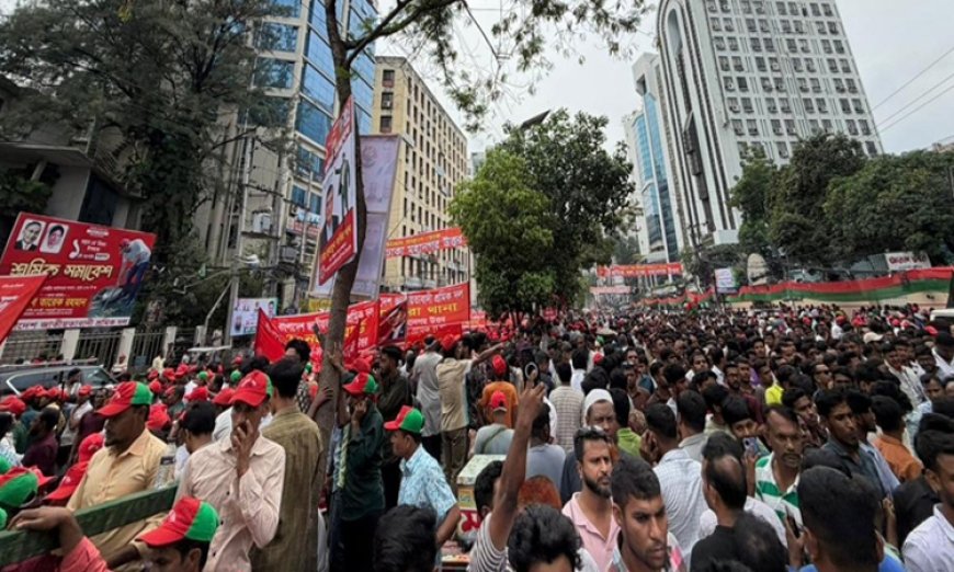 Workers’ rally kicks off at Naya Paltan, PM set to speak