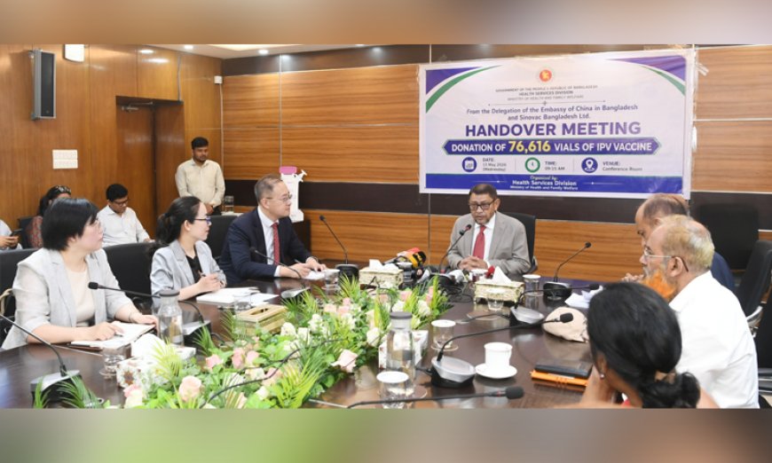 The Sinovac Foundation has donated 383,000 doses of polio vaccine to Bangladesh