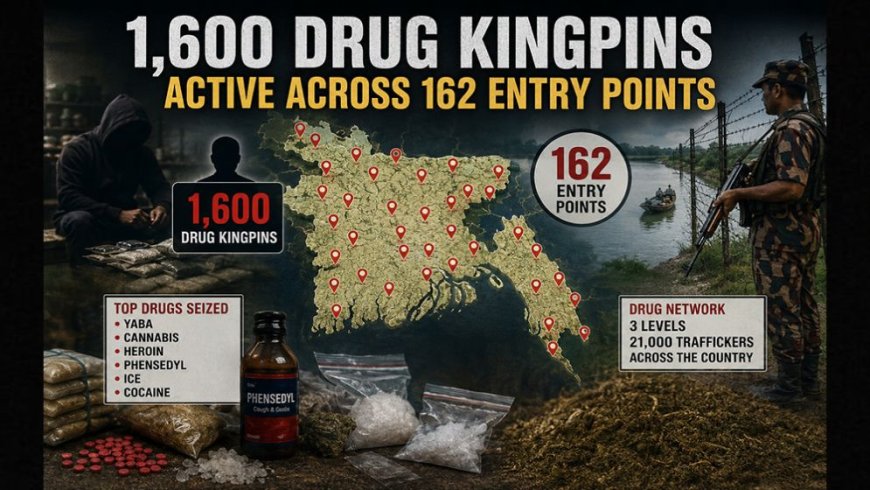 Authorities have identified around 1,600 drug kingpins operating through 162 entry points across the country
