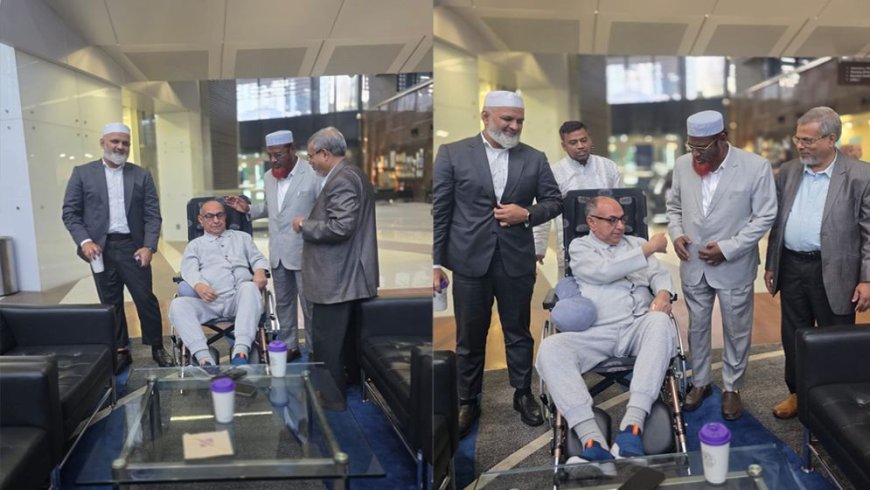 Mirza Abbas receives visit from Jamaat secretary general during treatment in Malaysia