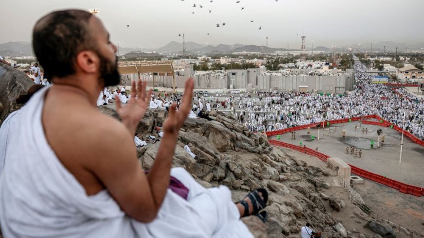 Pilgrims offer prayers on Mount Arafat as Hajj reaches its peak