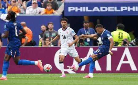 France's World Cup match against Iraq in Philadelphia was delayed at halftime on Sunday due to thunderstorms in the area, FIFA said