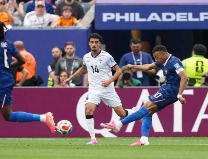 France's World Cup match against Iraq in Philadelphia was delayed at halftime on Sunday due to thunderstorms in the area, FIFA said