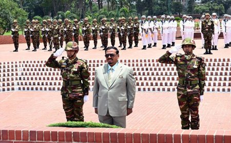 Acting President Hafiz Uddin Honors Liberation War Martyrs