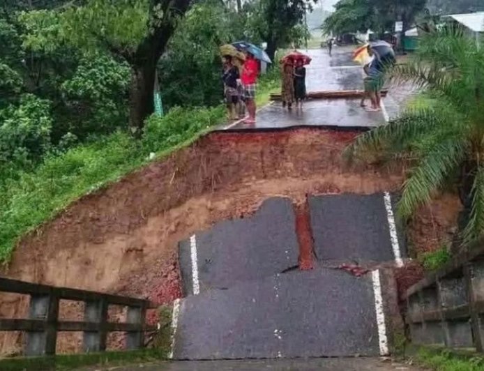 Bridge Collapse Severs Bandarban-Rangamati Road Link Amid Heavy Rain