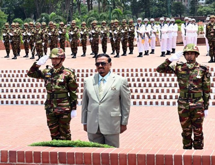 Acting President Hafiz Uddin Honors Liberation War Martyrs