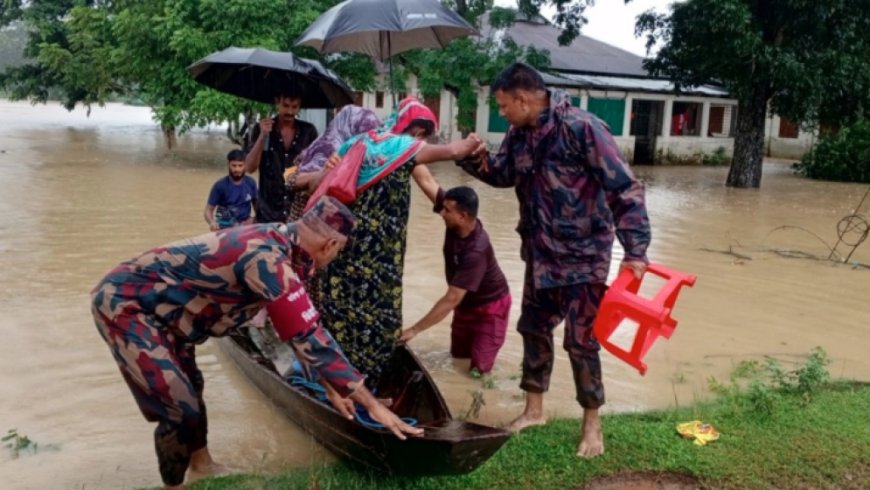 BGB Deployed in 11 Flood-Affected Districts for Rescue and Relief Operations