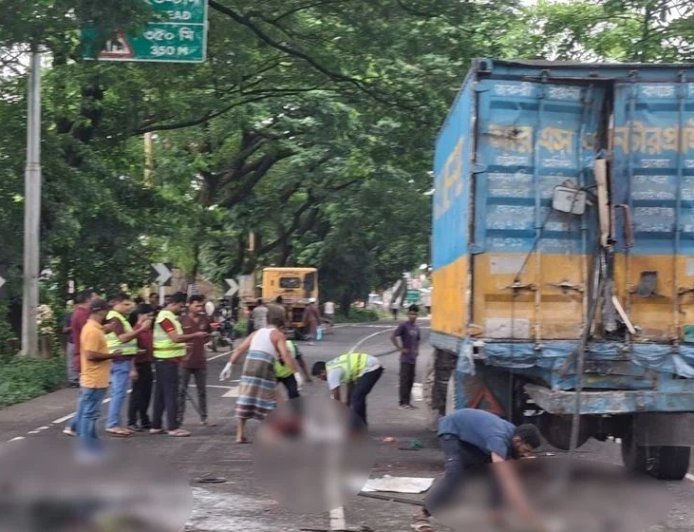 Three Killed as Bus Crashes Into Stationary Covered Van in Feni