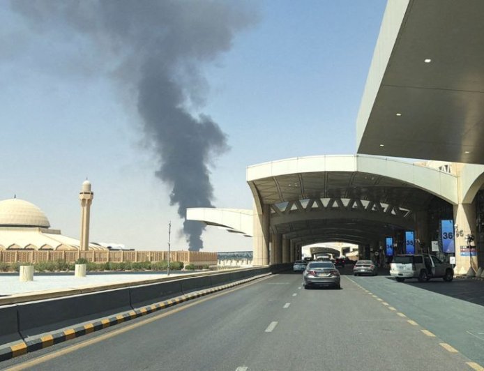 Black Smoke, Flames Seen Rising Near Riyadh Airport