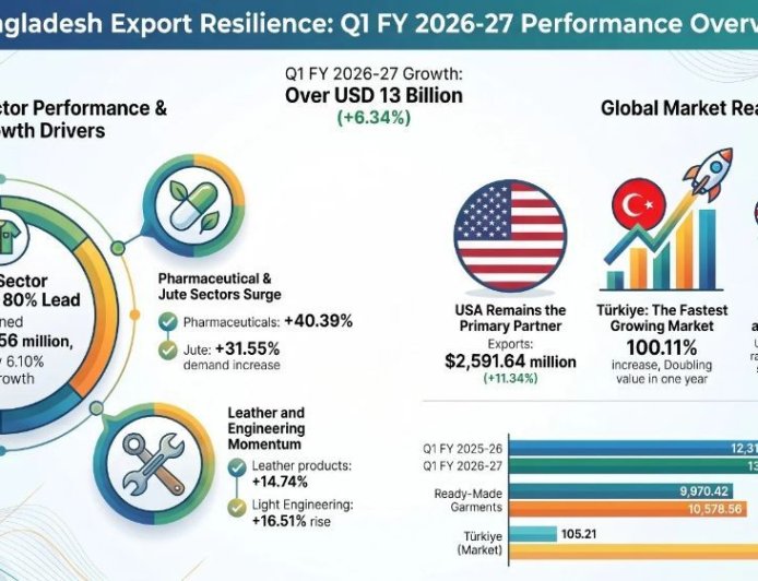 Exports rise 6.34% to $13 billion in July–September